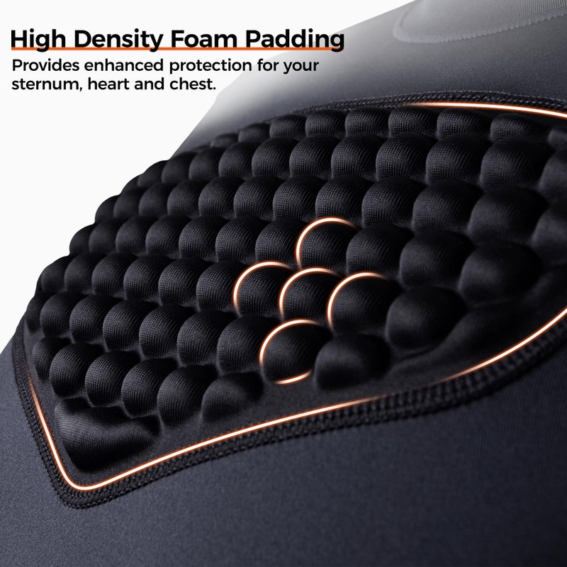 COOLOMG Youth Baseball Chest Protector Padded Shirt Kids Rib Heart Guard Sternum Protection for Softball Football Lacrosse Goalies XL - Image 3